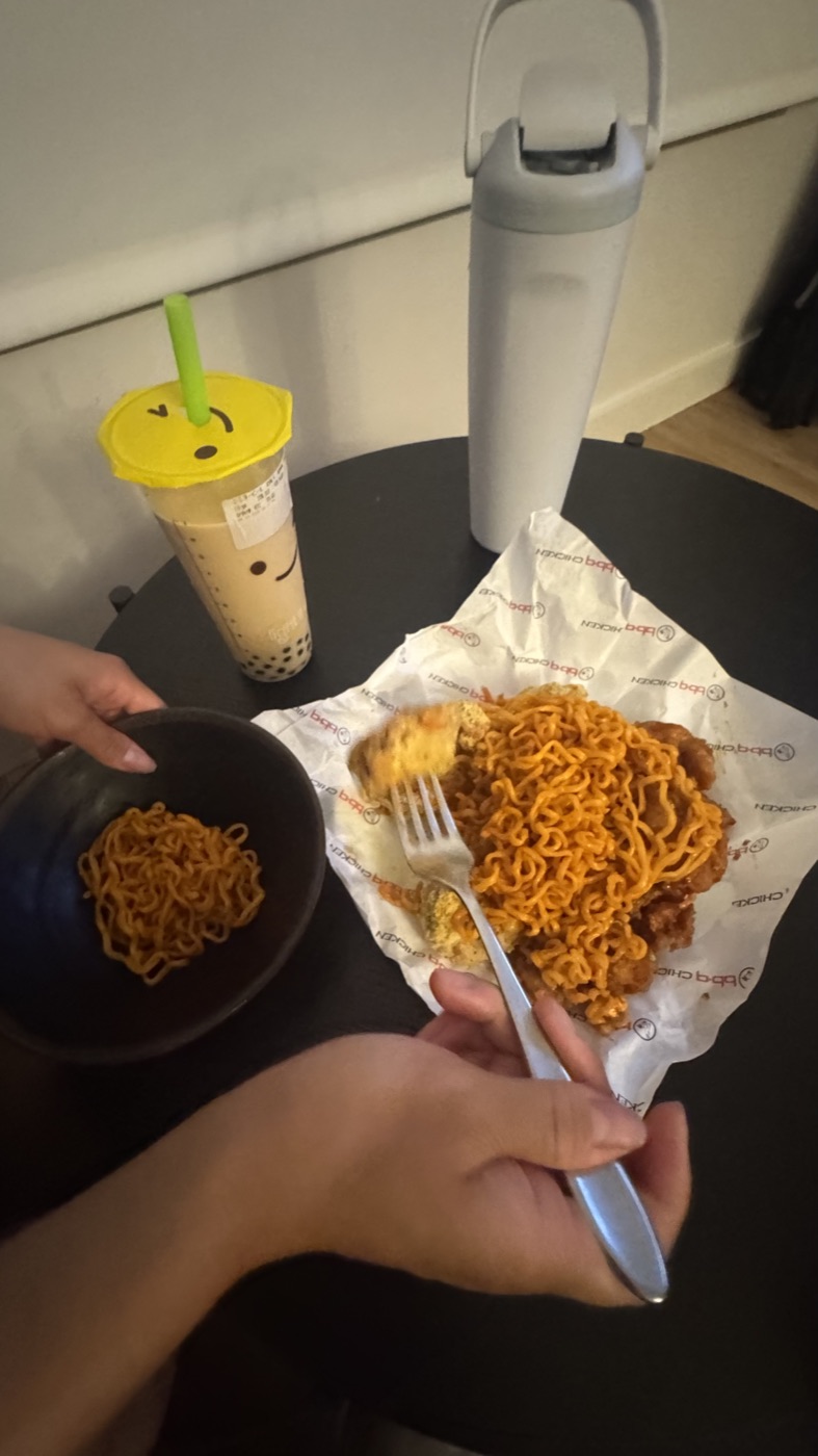 ramen movie night.
two forks. one order.